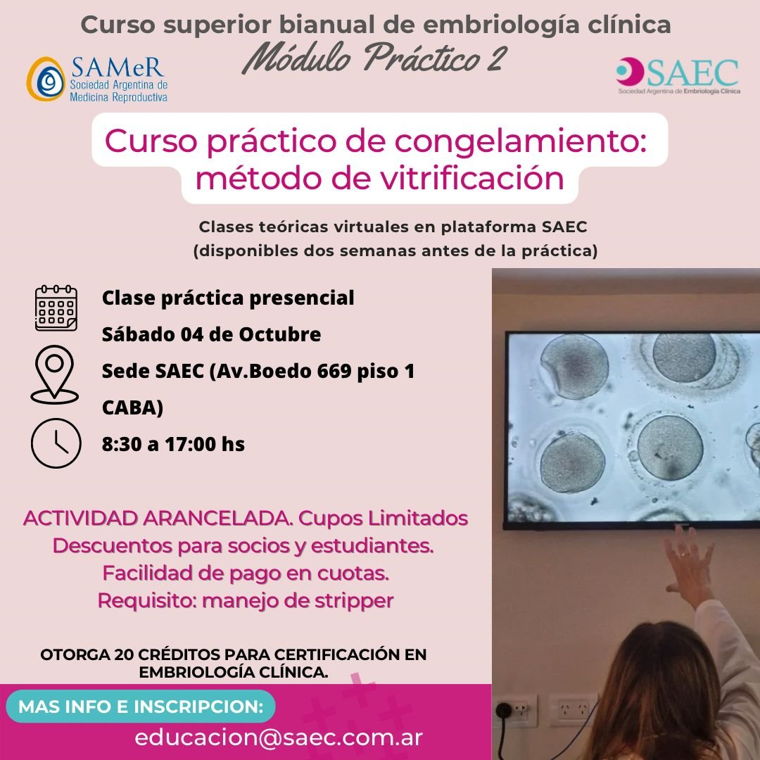 Curso práctico de congelamiento: Método de Vitrificación