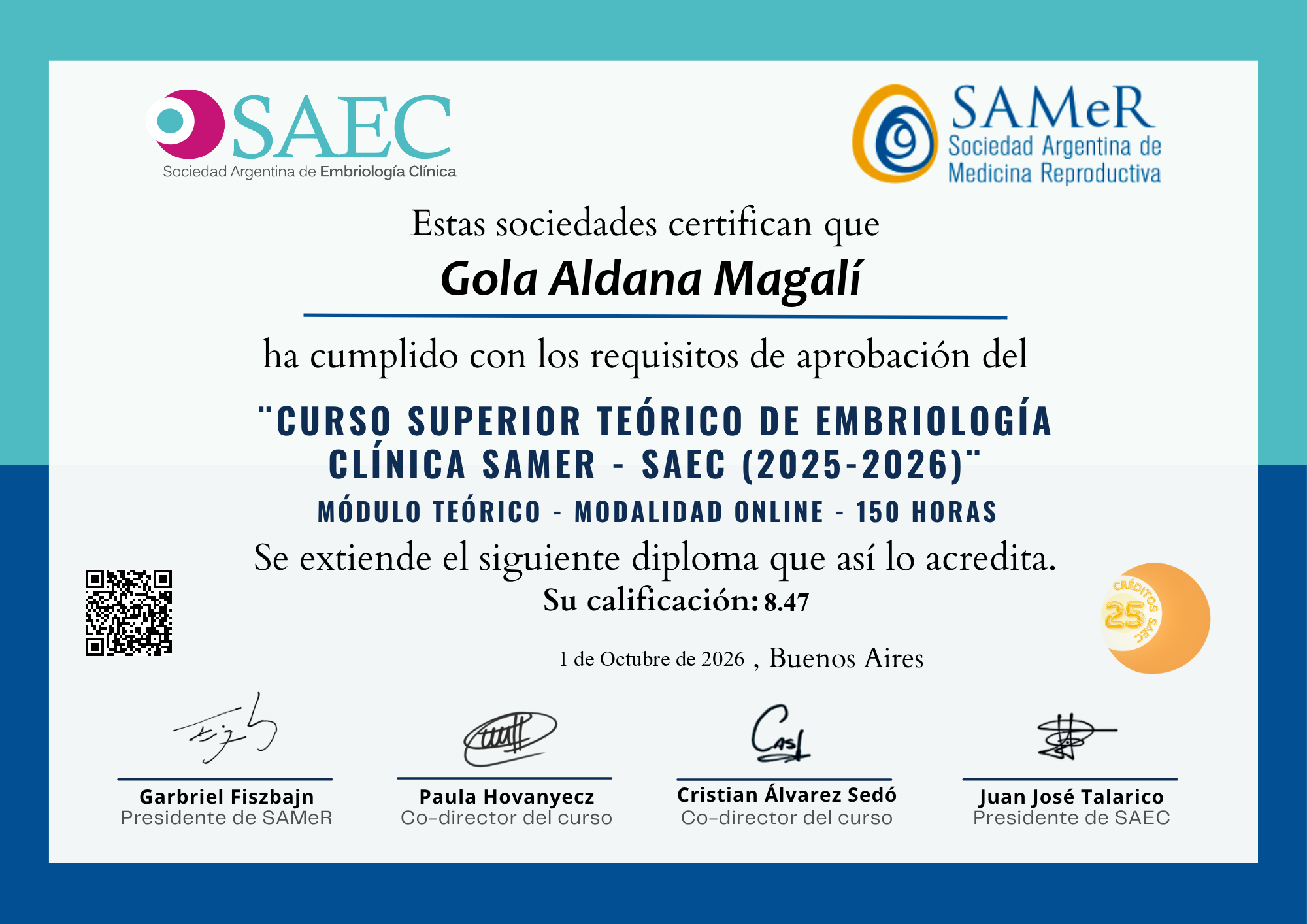 Diploma de Gola Aldana Magalí