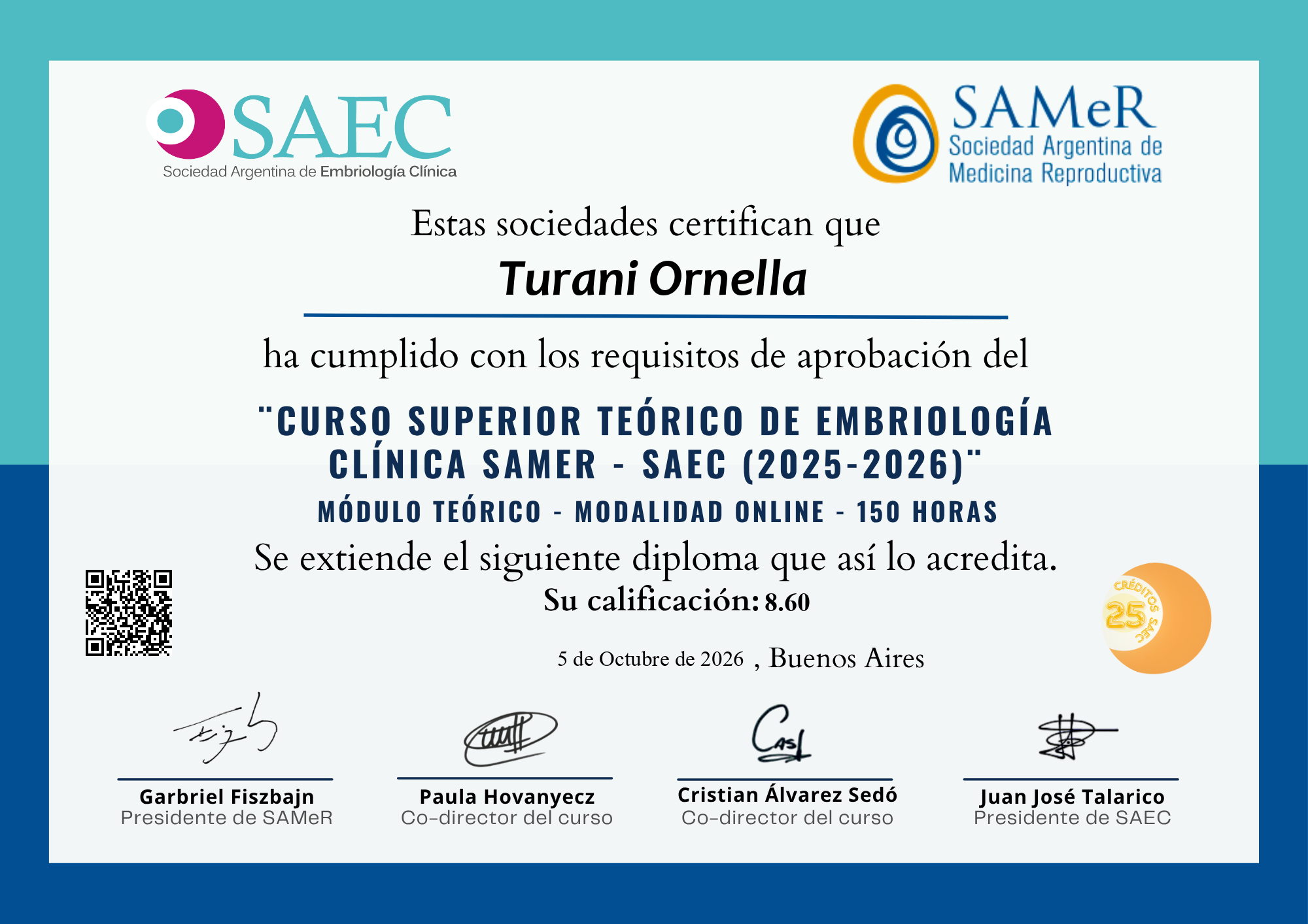 Diploma de Turani Ornella